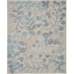 Nourison Tranquil TRA03 Area Rug, Ivory/Turquoise, 8'10" x 11'10"