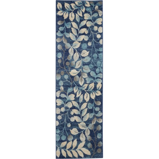 Nourison Tranquil TRA03 Runner Rug, Navy, 2'3" x 7'3"