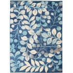 Nourison Tranquil TRA03 Area Rug, Navy, 5'3" x 7'3"