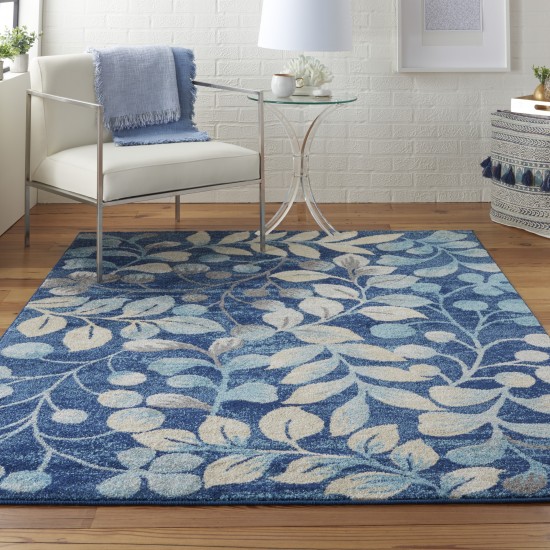 Nourison Tranquil TRA03 Area Rug, Navy, 5'3" x 7'3"