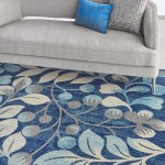 Nourison Tranquil TRA03 Area Rug, Navy, 8' x 10'