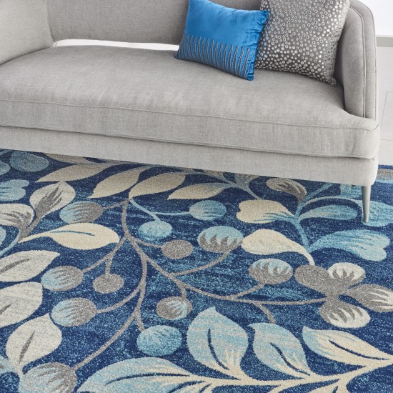 Nourison Tranquil TRA03 Area Rug, Navy, 8' x 10'