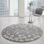 Nourison Tranquil TRA04 Area Rug, Grey/Beige, 5'3" x Round