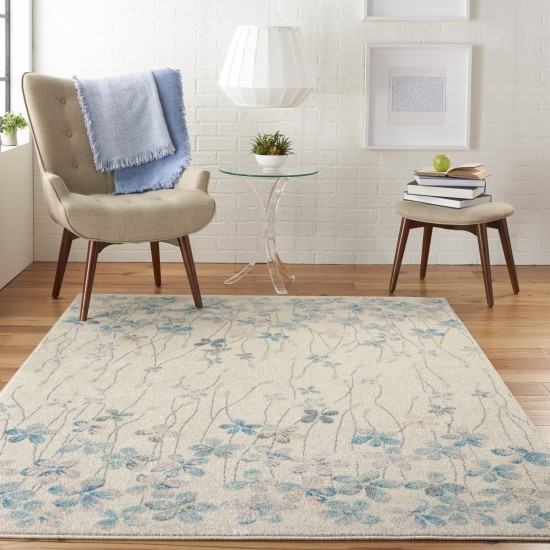 Nourison Tranquil TRA04 Area Rug, Ivory, 6' x 9'