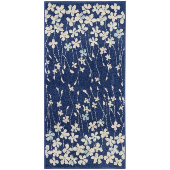 Nourison Tranquil TRA04 Area Rug, Navy, 2' X 4'