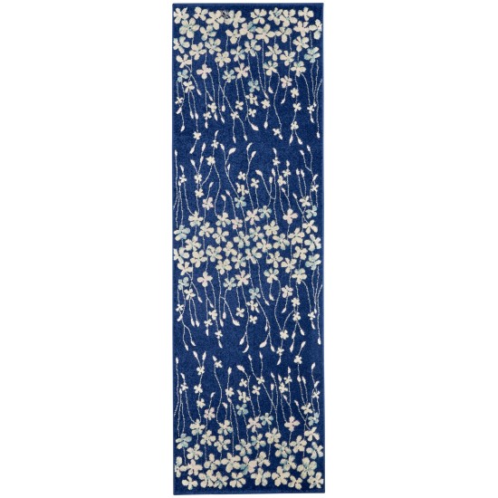 Nourison Tranquil TRA04 Runner Rug, Navy, 2'3" x 7'3"