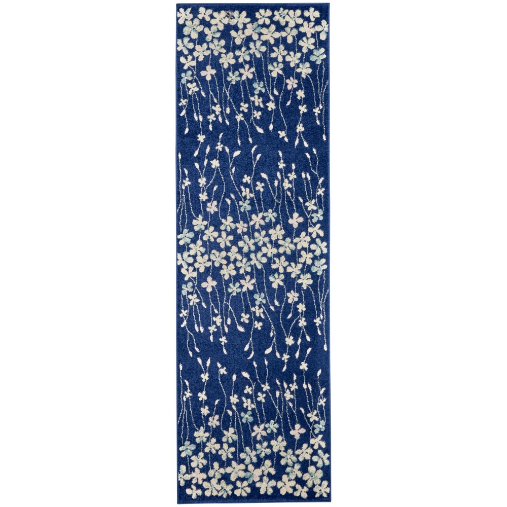 Nourison Tranquil TRA04 Runner Rug, Navy, 2'3" x 7'3"