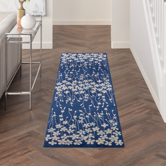 Nourison Tranquil TRA04 Runner Rug, Navy, 2'3" x 7'3"