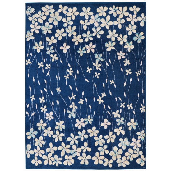 Nourison Tranquil TRA04 Area Rug, Navy, 4' x 6'