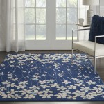 Nourison Tranquil TRA04 Area Rug, Navy, 5'3" x 7'3"