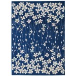 Nourison Tranquil TRA04 Area Rug, Navy, 6' x 9'