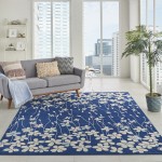 Nourison Tranquil TRA04 Area Rug, Navy, 8' x 10'