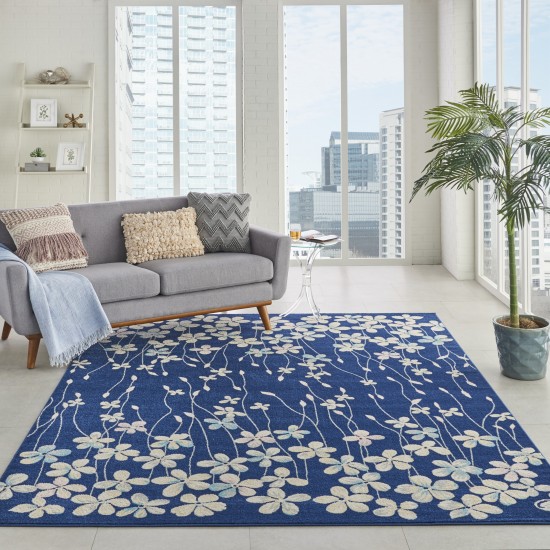 Nourison Tranquil TRA04 Area Rug, Navy, 8'10" x 11'10"