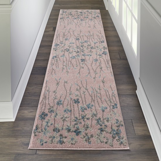 Nourison Tranquil TRA04 Runner Rug, Pink, 2'3" x 7'3"