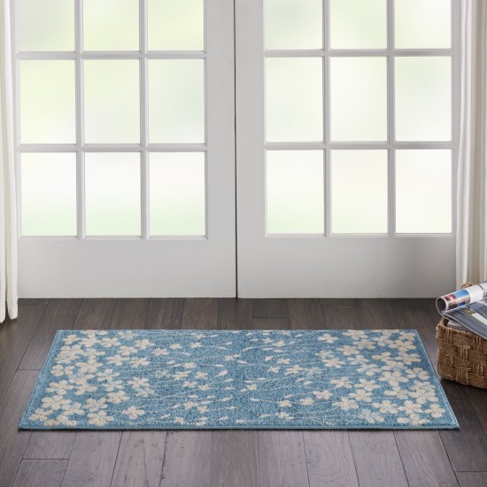 Nourison Tranquil TRA04 Area Rug, Turquoise, 2' x 4'