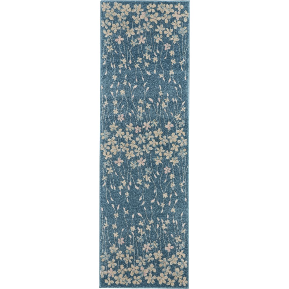 Nourison Tranquil TRA04 Runner Rug, Turquoise, 2'3" x 7'3"