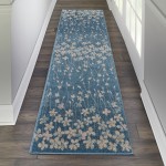 Nourison Tranquil TRA04 Runner Rug, Turquoise, 2'3" x 7'3"