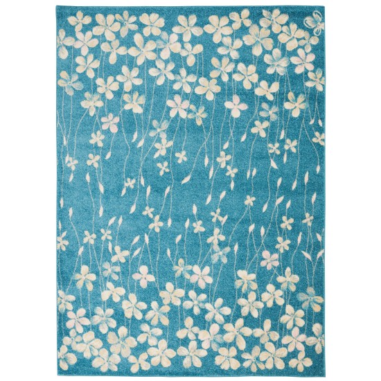 Nourison Tranquil TRA04 Area Rug, Turquoise, 4' x 6'