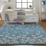 Nourison Tranquil TRA04 Area Rug, Turquoise, 4' x 6'