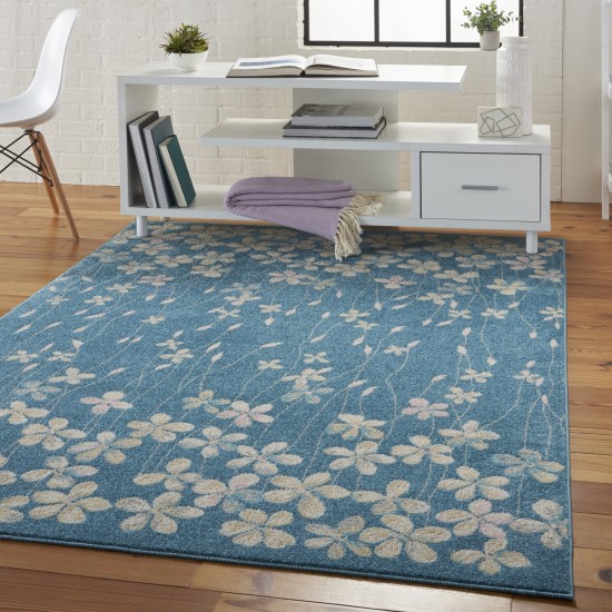 Nourison Tranquil TRA04 Area Rug, Turquoise, 4' x 6'