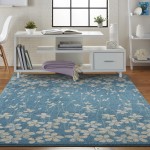 Nourison Tranquil TRA04 Area Rug, Turquoise, 6' x 9'