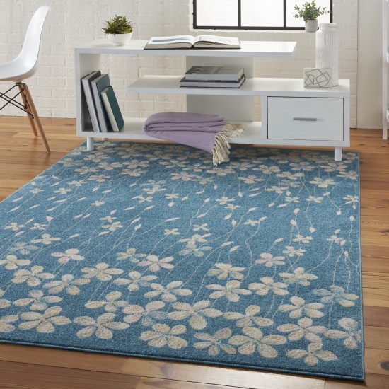 Nourison Tranquil TRA04 Area Rug, Turquoise, 6' x 9'