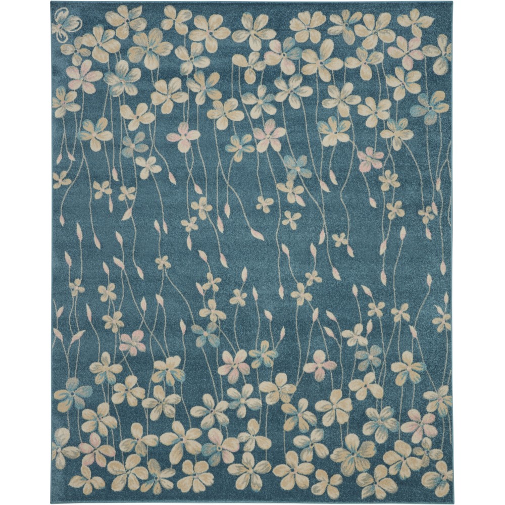Nourison Tranquil TRA04 Area Rug, Turquoise, 8'10" x 11'10" Nourison Tranquil TRA04 Area Rug, Turquoise, 8'10" x 11'10"