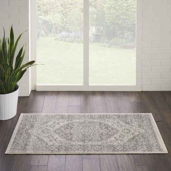 Nourison Tranquil TRA05 Area Rug, Ivory/Grey, 2' x 4'