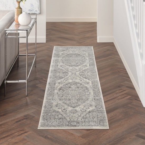 Nourison Tranquil TRA05 Runner Rug, Ivory/Grey, 2'3" x 7'3"