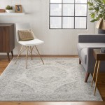 Nourison Tranquil TRA05 Area Rug, Ivory/Grey, 4' x 6'