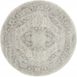 Nourison Tranquil(Traql) TRA05 Area Rug, Ivory/Grey, 4' x Round