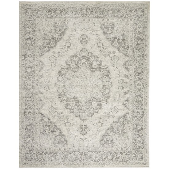 Nourison Tranquil TRA05 Area Rug, Ivory/Grey, 7' x 10'