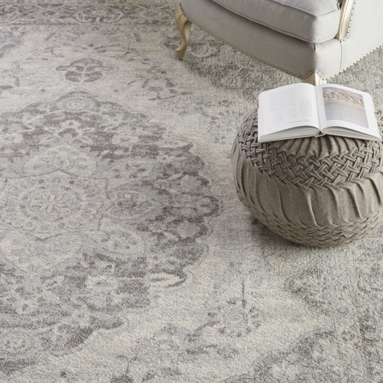Nourison Tranquil TRA05 Area Rug, Ivory/Grey, 8' x 10'