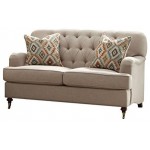 ACME Alianza Loveseat w/2 Pillows, Beige Fabric