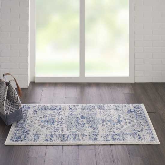 Nourison Tranquil TRA06 Area Rug, Ivory/Light Blue, 2' x 4'