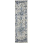 Nourison Tranquil TRA06 Runner Rug, Ivory/Light Blue, 2'3" x 7'3"