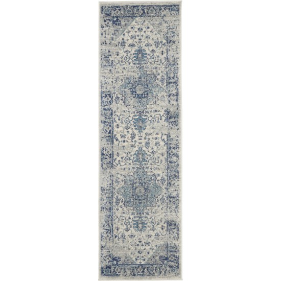 Nourison Tranquil TRA06 Runner Rug, Ivory/Light Blue, 2'3" x 7'3"