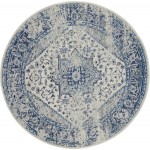 Nourison Tranquil(Traql) TRA06 Area Rug, Ivory/Light Blue, 4' x Round