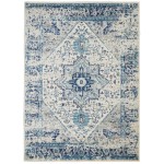 Nourison Tranquil TRA06 Area Rug, Ivory/Light Blue, 5'3" x 7'3"