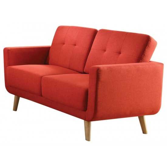 ACME Sisilla Loveseat, Red Linen