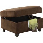 ACME Belville Ottoman w/Storage, Chocolate Velvet