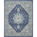 Nourison Tranquil TRA06 Area Rug, Ivory/Navy, 8'10" x 11'10"