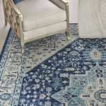 Nourison Tranquil TRA06 Area Rug, Ivory/Navy, 8'10" x 11'10"