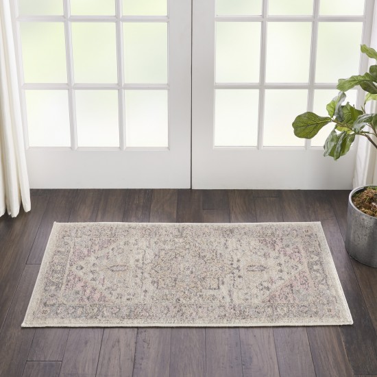 Nourison Tranquil TRA06 Area Rug, Ivory/Pink, 2' x 4'