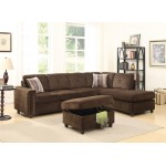 ACME Belville Ottoman w/Storage, Chocolate Velvet