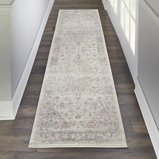 Nourison Tranquil TRA06 Runner Rug, Ivory/Pink, 2'3" x 7'3"