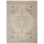 Nourison Tranquil TRA06 Area Rug, Ivory/Pink, 5'3" x 7'3"