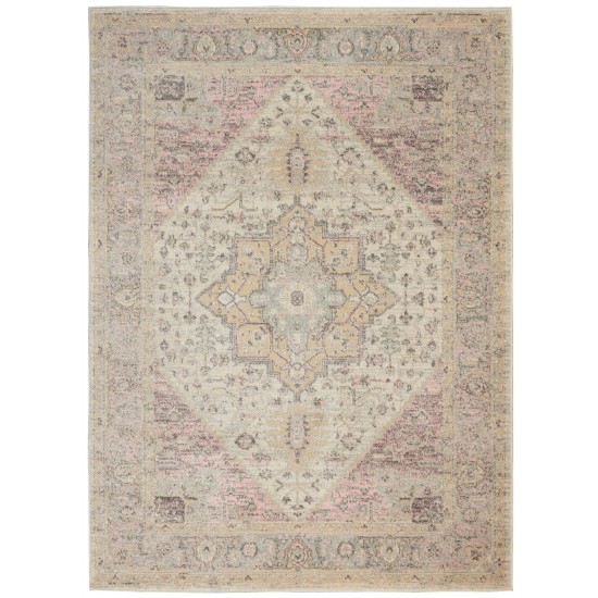 Nourison Tranquil TRA06 Area Rug, Ivory/Pink, 5'3" x 7'3"