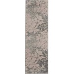 Nourison Tranquil TRA08 Runner Rug, Grey/Pink, 2'3" x 7'3"