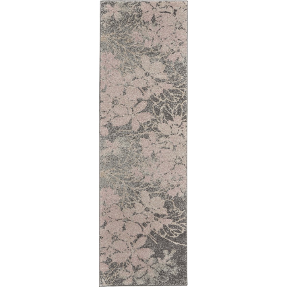 Nourison Tranquil TRA08 Runner Rug, Grey/Pink, 2'3" x 7'3"